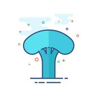 Broccoli icon flat color style vector illustration