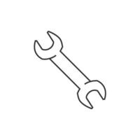 Bicycle wrench icon in thin outline style vector