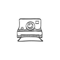 Hand drawn sketch icon instant camera vector