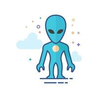 Alien icon flat color style vector illustration