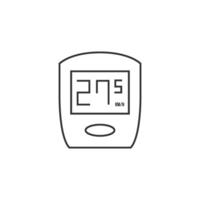 Cycle computer icon in thin outline style vector