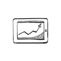 Hand drawn sketch icon arrow chart vector