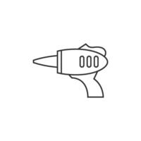 Toy laser gun icon in thin outline style vector