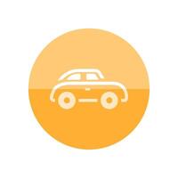 Vintage car icon in flat color circle style. Retro automotive collector vector