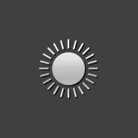 Weather forecast partly sunny icon in metallic grey color style. Meteorology overcast vector