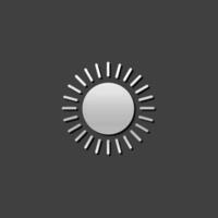 Weather forecast partly sunny icon in metallic grey color style. Meteorology overcast vector