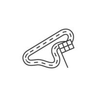 carrera circuito icono en Delgado contorno estilo vector