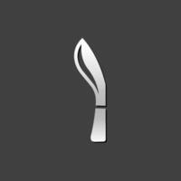 Knife icon in metallic grey color style. Weapon assault danger dagger vector