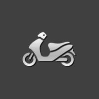 Motorcycle icon in metallic grey color style. Scooter automatic transmission vector