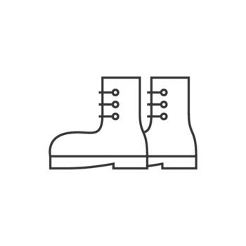 Boot icon in thin outline style vector