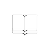 Book icon in thin outline style vector