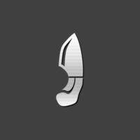 cuchillo icono en metálico gris color estilo. arma asalto peligro daga vector