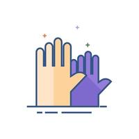 Hands icon flat color style vector illustration