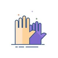 Hands icon flat color style vector illustration