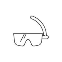 Snorkel mask icon in thin outline style vector