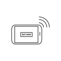 Tablet icon in thin outline style vector