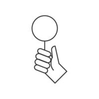 Bidder hand icon in thin outline style vector