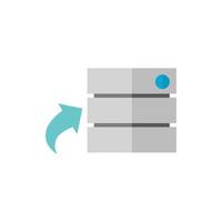 Database icon in flat color style. Hardisk, upload, file, server web hosting vector