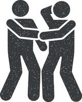 Help charity man icon vector illustration in stamp style