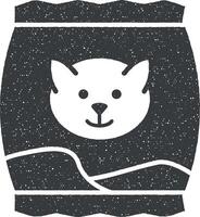 Sand, cat icon vector illustration in stamp style