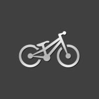 Trial bicycle icon in metallic grey color style.sport athlete bike vector