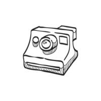 Hand drawn sketch icon instant camera vector