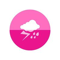 Weather overcast storm icon in flat color circle style. Nature forecast thunder vector