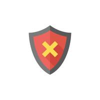 Shield icon in flat color style. Protection, computer virus, antivirus vector