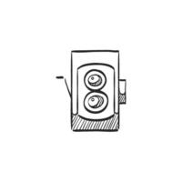 Hand drawn sketch icon tlr camera vector