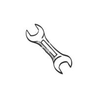 Hand drawn sketch icon bicycle tools vector