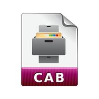 Cab file format icon in color. Compressed data computer vector