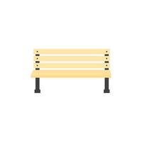 Park bench icon in flat color style. Recreation relaxation waiting vector