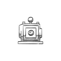 Hand drawn sketch icon large format camera vector