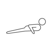 Push up icon in thin outline style vector