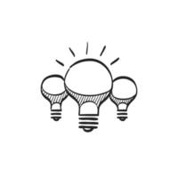 Hand drawn sketch icon spiral lightbulb vector