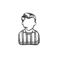 Hand drawn sketch icon referee avatar vector