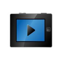 Portable media player icon in color. Mobile phone smart video audio vector