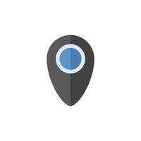 Pin location map icon in flat color style. vector