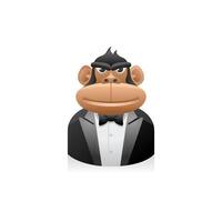 Monkey Businessman avatar icon in colors. vector