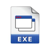 Executable file format icon in color. Computer data program vector