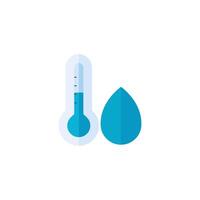 Thermometer icon in flat color style. Medical nature science temperature measure hot humid vector