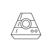 Space capsule icon in thin outline style vector