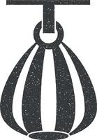 Punching bag vector icon illustration with stamp effect