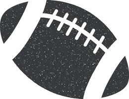 americano fútbol americano pelota vector icono ilustración con sello efecto
