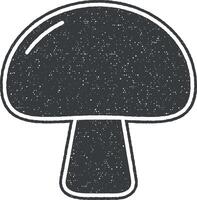 mushroom vector icon illustration with stamp effect