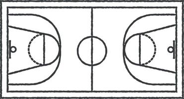 baloncesto campo vector icono ilustración con sello efecto