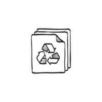 Hand drawn sketch icon recycle symbol paper vector