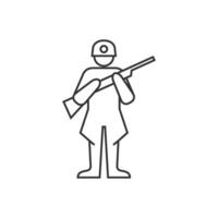 World War army icon in thin outline style vector