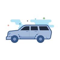 Car icon flat color style vector illustration