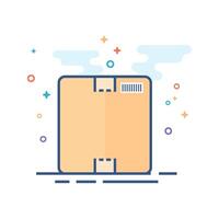 Logistic box icon flat color style vector illustration